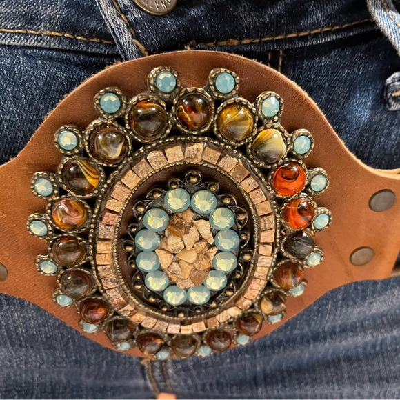 Leatherock belt boho 70s seventies Daisy Jones Stevie Nicks western cowgirl - Picture 5 of 10